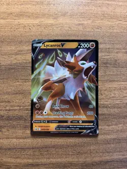 💎Lycanroc V SWSH199 Ultra Rare Holo Black Star Promo Pokemon TCG Corner Crease - Image 1