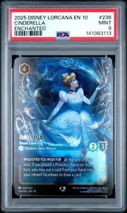 PSA 9 DISNEY LORCANA EN-10 WHISPERS IN THE WELL 236 CINDERELLA - DREAM COME TRUE - Image 1