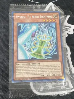 Yugioh Card TCG Mystical Elf White Lightning LDS3-EN135 Secret Rare Sealed - Image 1