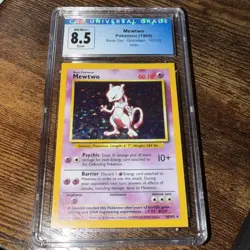 CGC 8.5 Mewtwo Square Cut Holo Rare Base Set 1999 Pokemon Card #10 Fast Shipping - Image 1