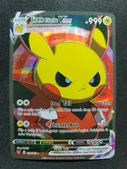 PIKACHU JIREN Vcos Cosplay Holo Prism Custom Fan Full Art Card Pokemon - Image 1