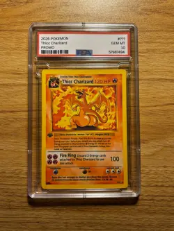 Pokemon TCG - Thicc Charizard Meme Card (Unofficial Parody - Not PSA Graded) - Image 1