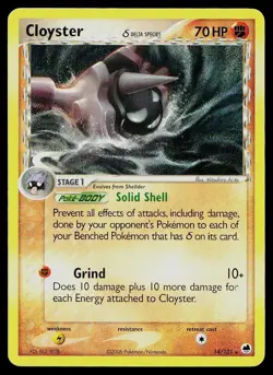 Pokemon Card Dragon Frontiers Cloyster 14/101 Rare - Image 1