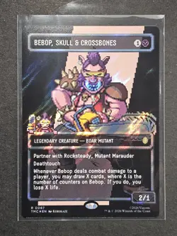 MTG Bebop, Skull & Crossbones (Borderless) (Surge Foil) R 0087 Commander: TMNT - Image 1