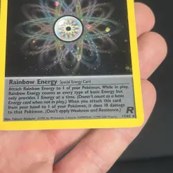 Rainbow Energy 17/82 Team Rocket Holo Rare Pokemon Card Played - Image 5