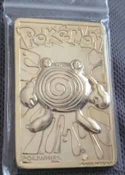 Vintage 1999 Nintendo 23K Gold Plated Pokemon Trading Card Mewtwo & Poliwhirl - Image 5