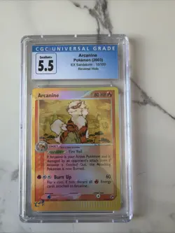 CGC 5.5 Arcanine 2003 EX Sandstorm 15/100 Reverse Holo Pokemon Card - Image 1