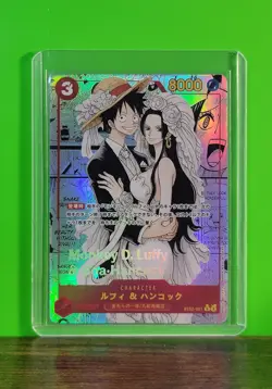 BOA HANCOCK x LUFFY Waifu Goddess Prismatic Refractor Manga Card CUSTOM MADE - Image 1