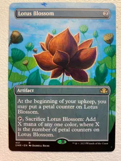 MTG 1x BORDERLESS Lotus Blossom # 451 Dominaria Remastered Magic Gathering x1 NM - Image 1
