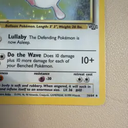 Jungle Pokemon TCG Wigglytuff 16/64 Rare Holo HP/DMG - Image 3