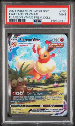 PSA 9 2021 POKEMON SWSH BLACK STAR PROMO #180 FA/FLAREON VMAX FLAREON VMAX - Image 1