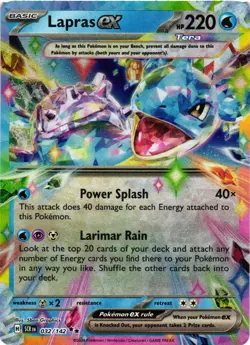 Pokemon TCG Lapras ex 032/142 Stellar Crown Double Rare Holo NM - Image 1