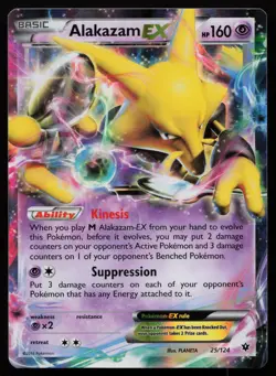 Alakazam EX 25/124 Holo EX Rare Fates Collide Pokemon LP - Image 1