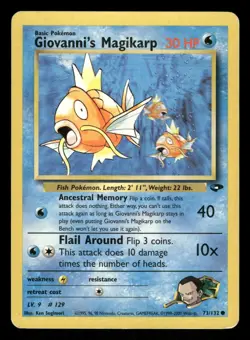 Giovanni's Magikarp 73/132 HP Common Gym Challenge 2000 Pokemon TCG - Image 1