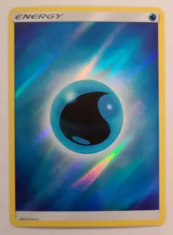 Pokemon WATER ENERGY 2017 Unnumbered Reverse Holo Sun & Moon - Light Play 🍒 - Image 2