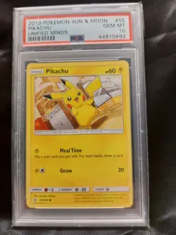 2019 POKEMON SUN & MOON PIKACHU UNIFIED MINDS 55/236 PSA 10 - Image 1