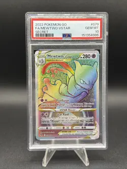 Pokemon TCG Mewtwo VSTAR Secret Rare 079/078 Pokemon GO Holo HP 280 PSA 10 - Image 1