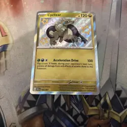 Pokemon TCG Cyclizar 195/091 Paldean Fates Holo Shiny Rare NM - Image 1