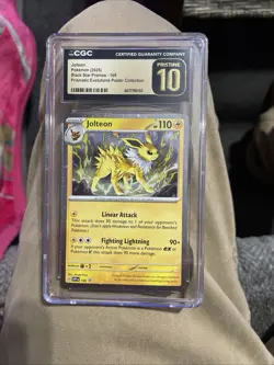 Pokemon Jolteon Black Star Promo Prismatic Evolutions CGC 10 Holo #169 - Image 1