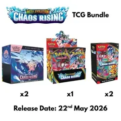PRESALE Pokemon Chaos Rising Bundle (1 Booster Box, 2 ETB’s & 2 Booster Bundles) - Image 1