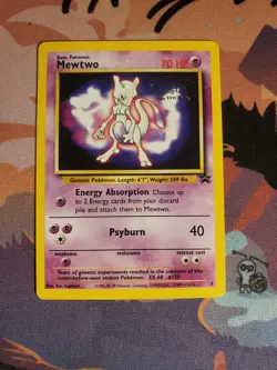 Pokemon TCG Mewtwo #3 Black Star Promo the First Movie 1999 LP - Image 1