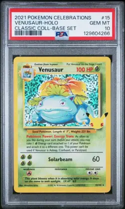 2021 POKEMON CELEBRATIONS CLASSIC COLLECTION #15 VENUSAUR-HOLO PSA 10 - Image 1