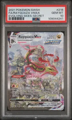 2021 POKEMON SWORD & SHIELD EVOLVING SKIES SECRET FULL ART/RAYQUAZA VMAX PSA 10 - Image 1