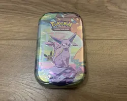 Pokemon TCG Prismatic Evolutions Espeon Mini Tin ✅New & Sealed ✅ Fast Ship - Image 1