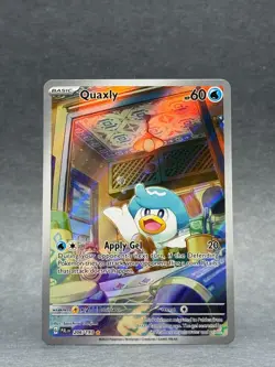 Pokemon - 206/193 Quaxly SV02 Paldea Evolved Illustration Rare Holo NM TCG - Image 1