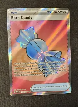 Rare Candy 175/132 Me01: Mega Evolution Full Art Holo Pokemon TCG - Image 1