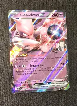 Pokemon TCG Team Rocket’s Mewtwo ex 81/182 Destined Rivals Double Rare - Image 1