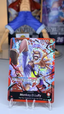 One Piece TCG Monkey D Luffy Leader ST21-001 Gear 5 EX English Near Mint - Image 1