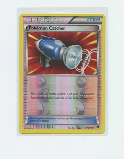 2015 English Pokemon Trading Card XY Breakpoint Reverse Holo 105 Pokemon Catcher - Image 1