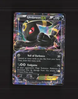 Umbreon EX 55/124 Fates Collide Ultra Rare Holo Pokemon Card LP - Image 1