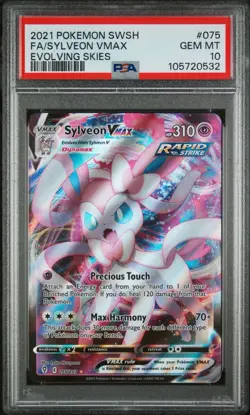 2021 Pokemon SWSH #075 Sylveon VMAX GEM MT 10 Evolving Skies Card - Image 2