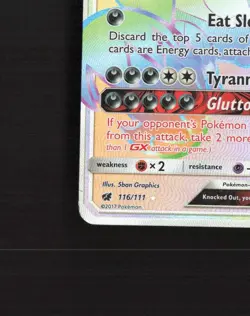 Guzzlord GX 116/111 Crimson Invasion Full Art Secret Rare Holo Pokemon Card LP - Image 5