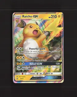 Raichu GX 29/73 Shining Legends Ultra Rare Holo Pokemon Card DMG - Image 1