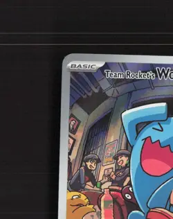 Team Rocket's Wobbuffet SVP 203 Full Art Black Star Promo Holo Pokemon Card NM - Image 3