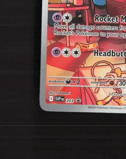 Team Rocket's Wobbuffet SVP 203 Full Art Black Star Promo Holo Pokemon Card NM - Image 5