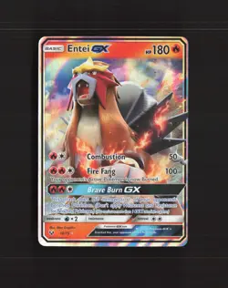 Entei GX 10/73 Shining Legends Ultra Rare Holo Pokemon Card NM - Image 1