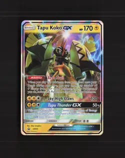 Tapu Koko GX SM33 Sun & Moon Black Star Promo Holo Pokemon Card DMG - Image 1