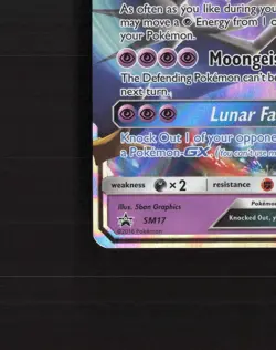 Lunala GX SM17 Sun & Moon Black Star Promo Holo Pokemon Card LP - Image 5