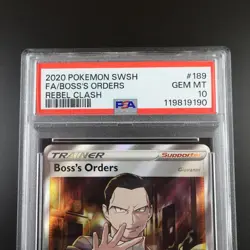 PSA 10 Boss's Orders 189/192 Pokemon Rebel Clash Holo Graded Card - Image 2