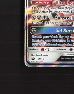 Solgaleo GX SM16 Sun & Moon Black Star Promo Holo Pokemon Card MP - Image 5