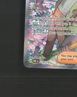 Ortega 219/197 Obsidian Flames Full Art Ultra Rare Holo Pokemon Card NM - Image 5