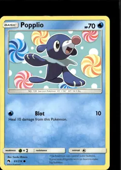 Pokemon Popplio 65/214 Lost Thunder Non Holo Common 2 Card Lot - Image 1