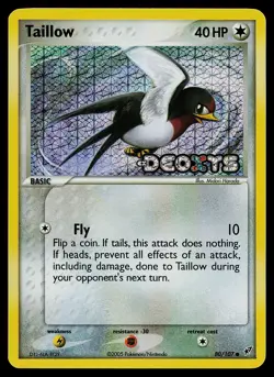 Pokemon Card - Taillow Deoxys 80/107 Reverse Holo Stamped - Image 1