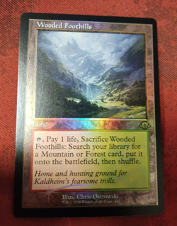 MTG WOODED FOOTHILLS 441 FOIL EXC MISCUT/DECENTRATA - RETRO MH3 X EN - Image 1