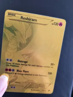 Pokemon Reshiram 114/113 Gold Full Art Legendary Treasures - Image 1