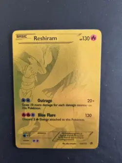Pokemon Reshiram 114/113 Gold Full Art Legendary Treasures - Image 2
